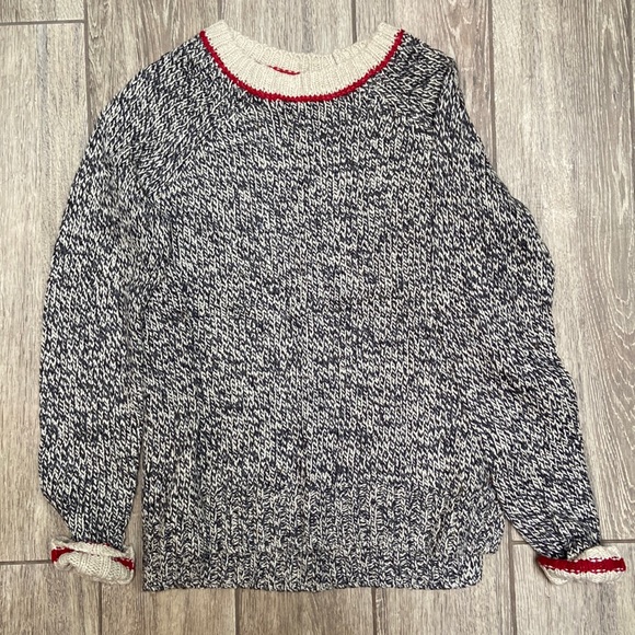 Knit Crew-neck Salt and Pepper Roots Sweater - Picture 1 of 7